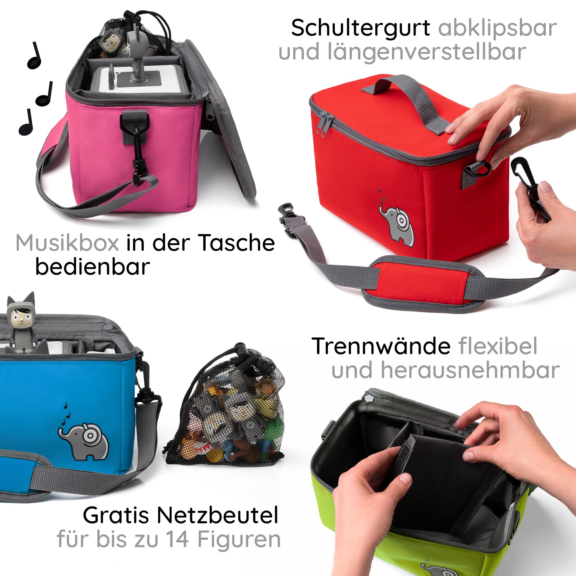 Musikbox-Tasche für Toniebox/Tigerbox und Zubehör